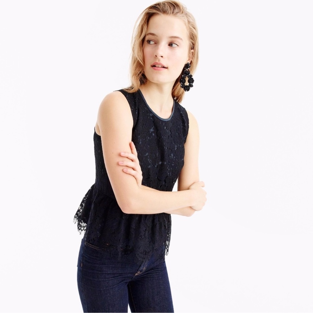 JCrew Lace Peplum Top